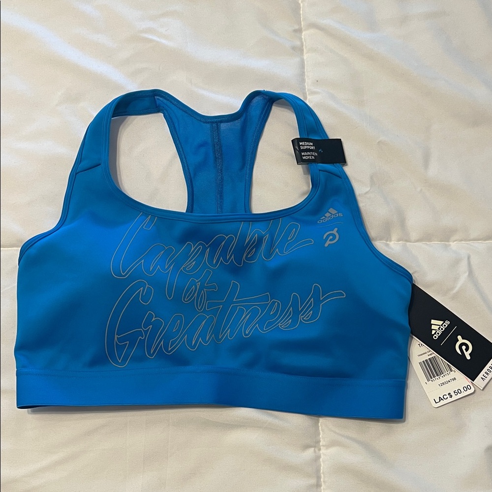 Peloton Adidas Blue Sports Bra - Capable of Greatness